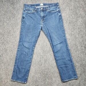 J.Crew 770 Slim Straight Jeans Mens 34x30 Blue Kurabo Japanese Denim Stretch